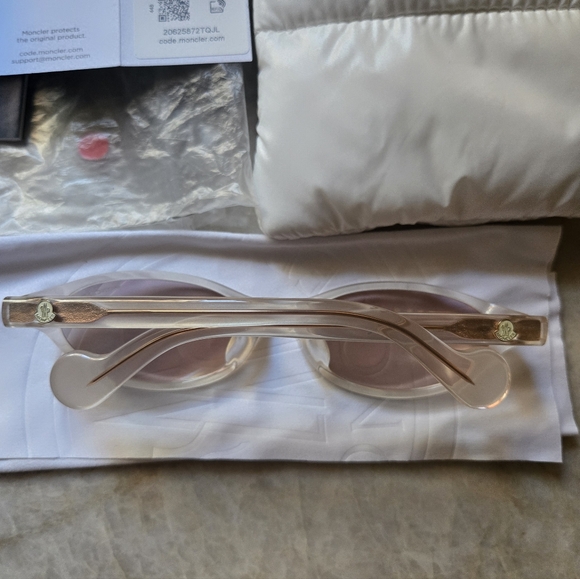 Sunglasses Moncler ML 0117 - 25G Ivory/Brown Mirror, Oval - Picture 6 of 12